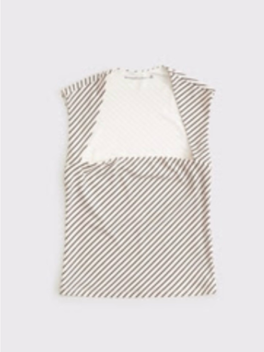 Abercrombie & Fitch Diagonal Stripe Cap-Sleeve Top in Beige and White